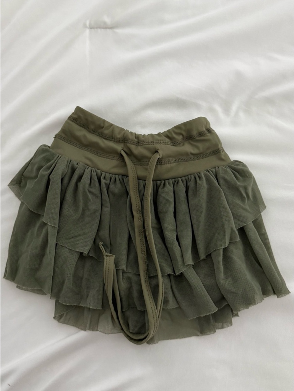 Made by Molly Olive Green Ruffle Skort